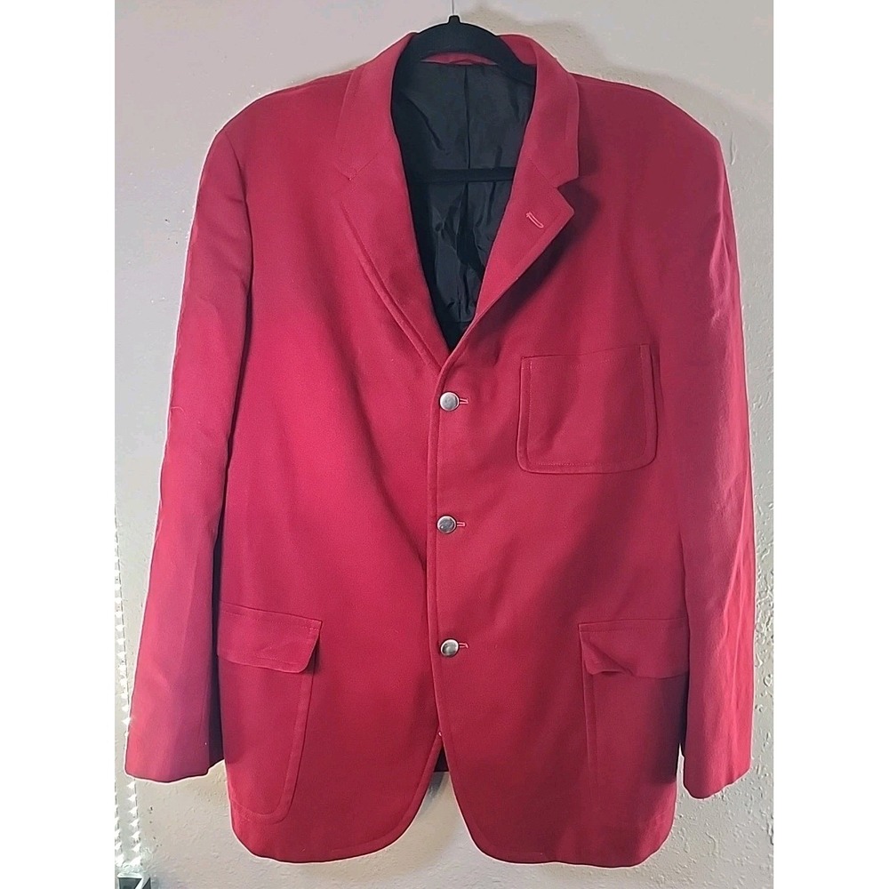 Vintage Magee‎ Of Lincoln  Wool  Blazer Men's 44 Red  Sports Coat Union Made
